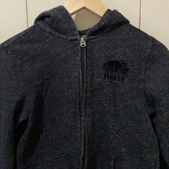 Roots Black & White Marled Zip Up Hoodie - Picture 2 of 7